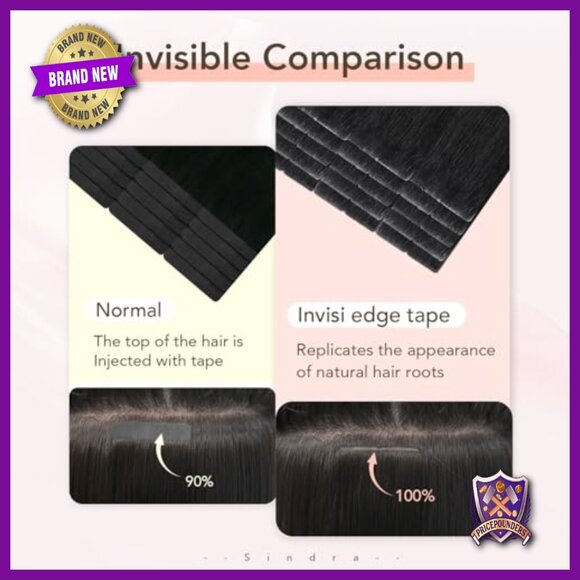 16 Inch Human Hair Tape In Extensions 20 Pieces Seamless Invisible Edge main image 6